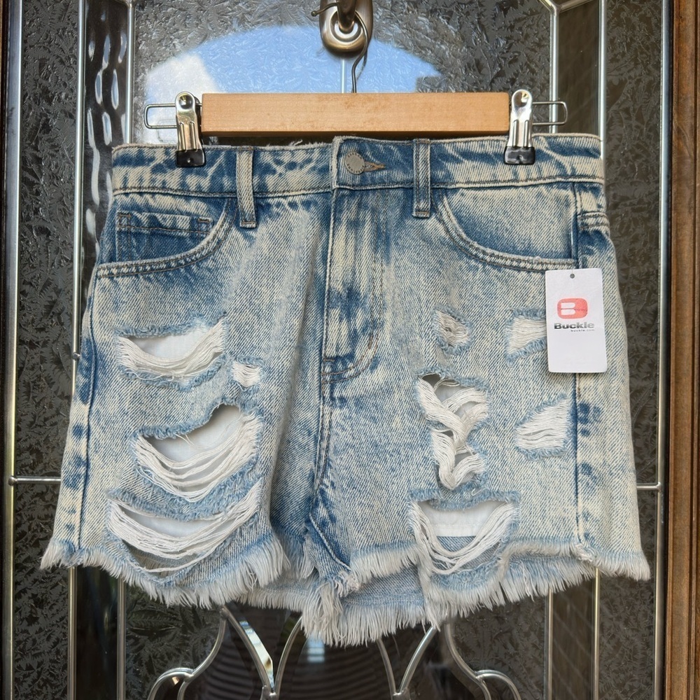 KanCan Light Blue Distressed Jean Shorts